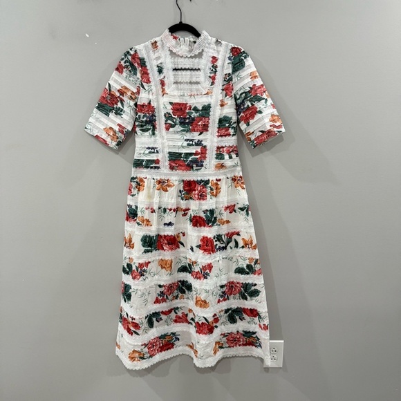 Zimmermann Dress Allia Pintuck Lace Midi in Floral - Picture 6 of 10